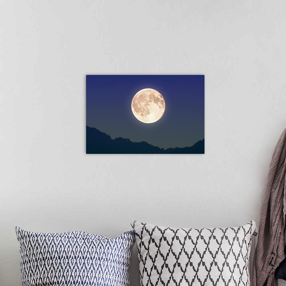 A bohemian room featuring Moon in the Night Sky