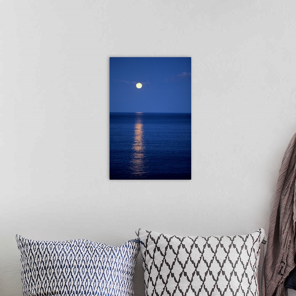 A bohemian room featuring Moon over Lake at Night
