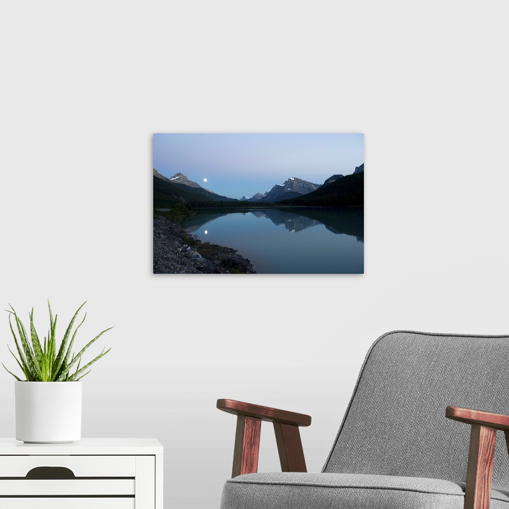 A modern room featuring Moonrise, Waterfowl Lake, Banff National Park, Banff, Alberta