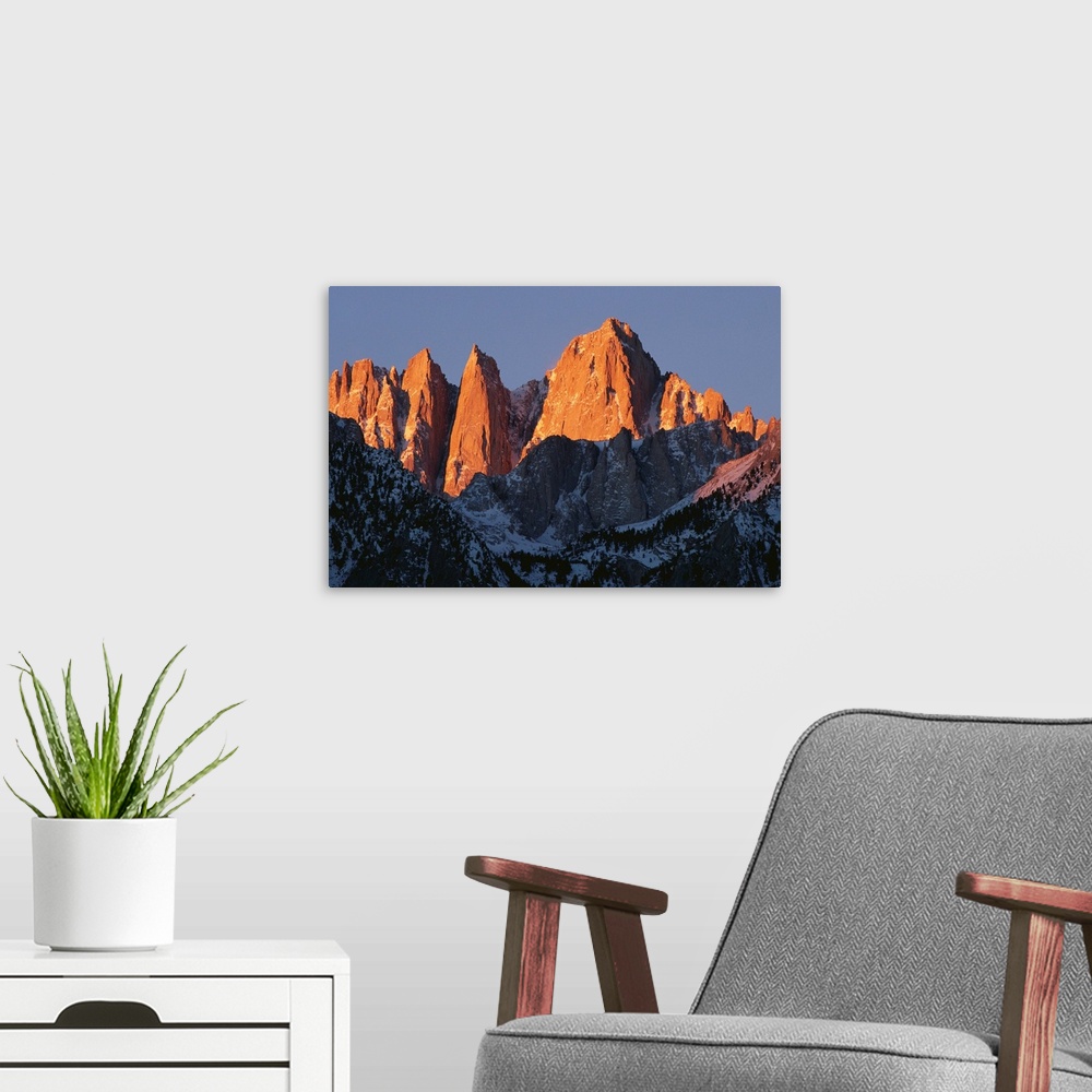 A modern room featuring Morning Light On Mount Whitney