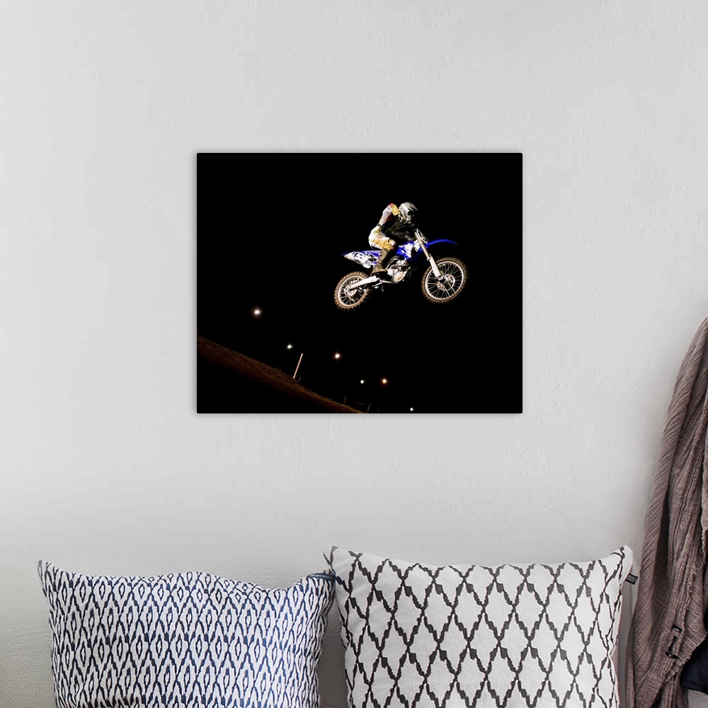A bohemian room featuring Motorcross rider