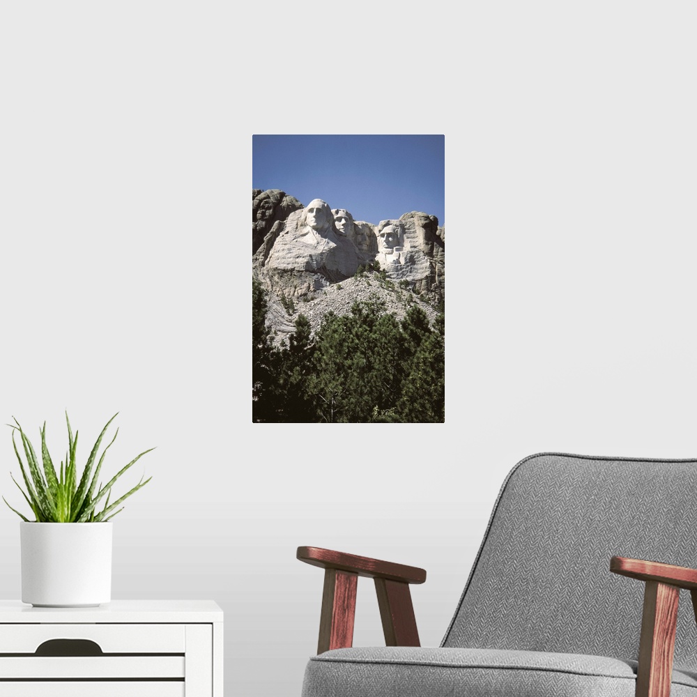 A modern room featuring Mount Rushmore, South Dakota