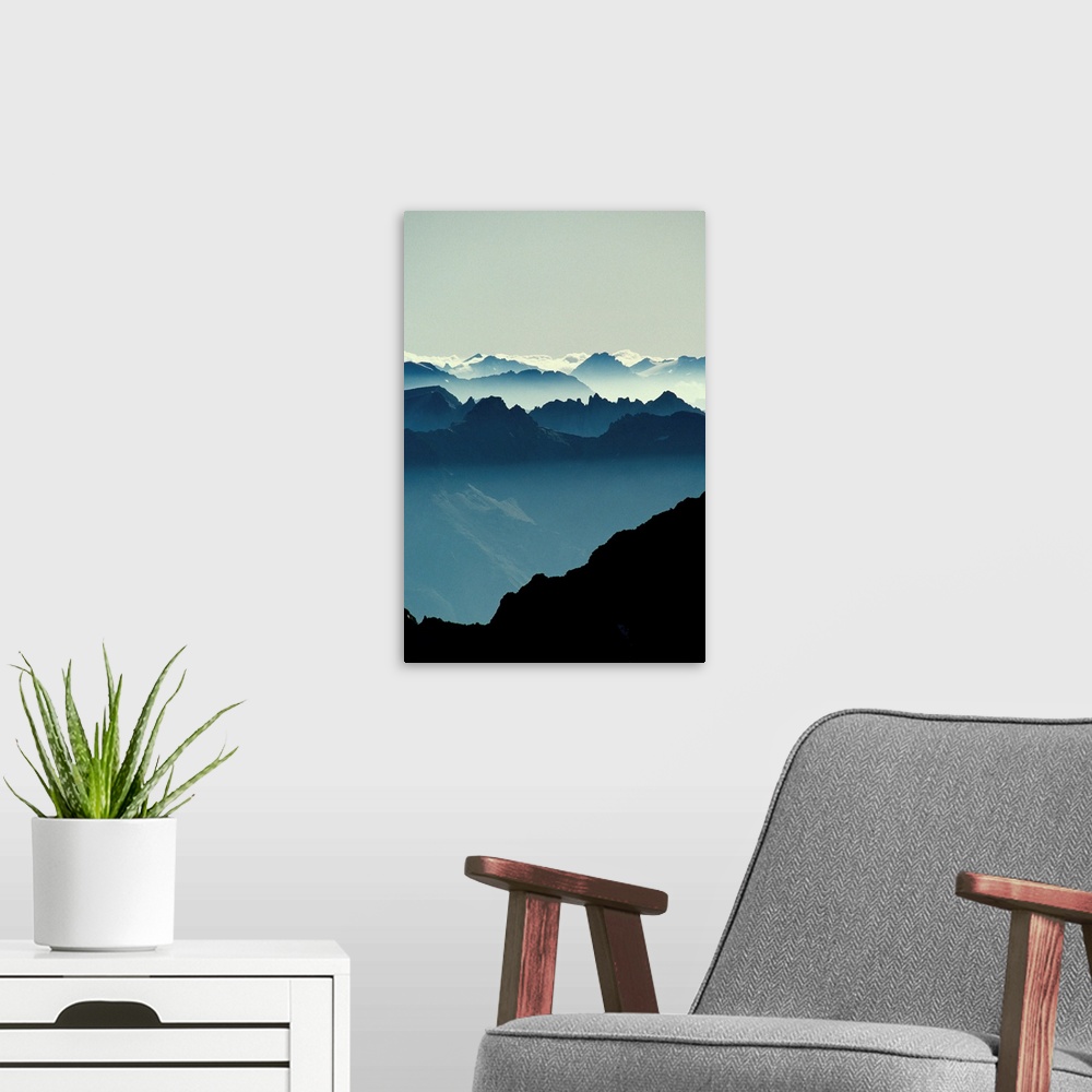 A modern room featuring Mountains