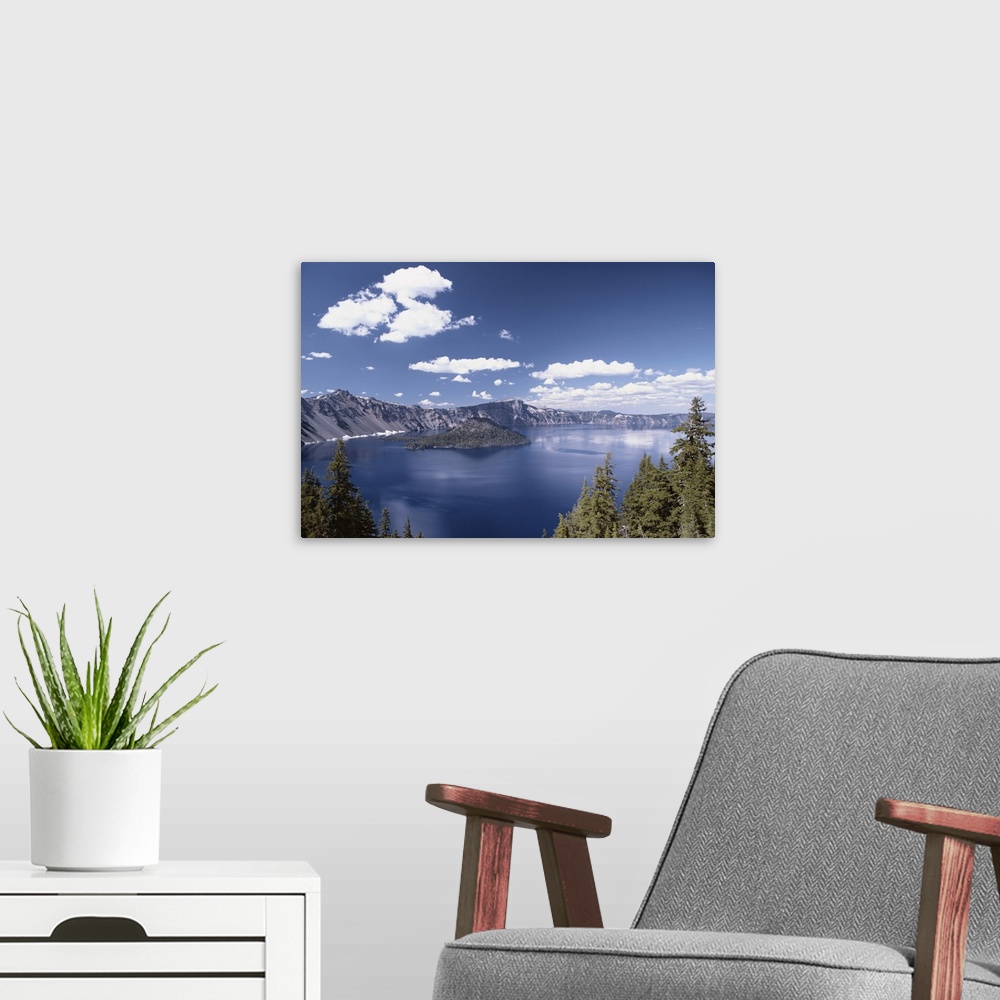 A modern room featuring Mountains around Lake, Oregon