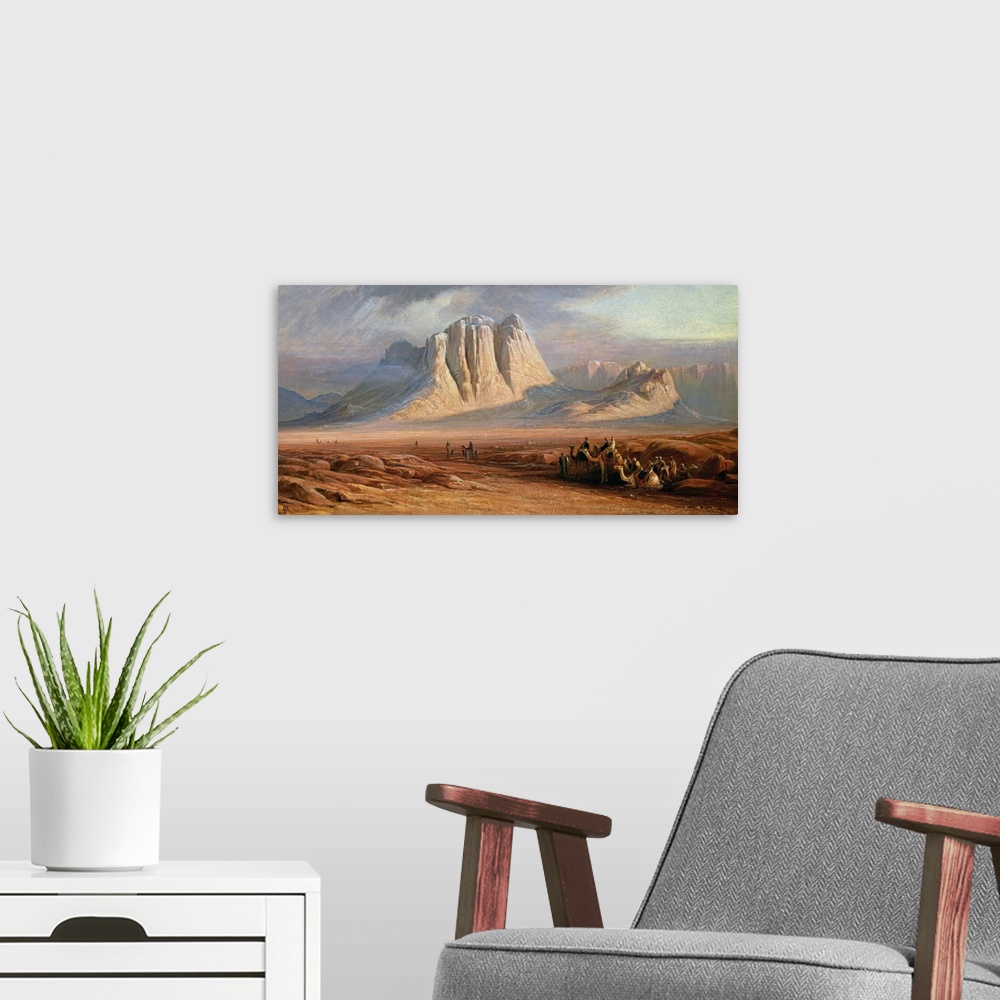 A modern room featuring Mt. Sinai, Egypt by Edward Lear