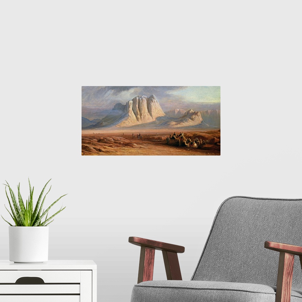 A modern room featuring Mt. Sinai, Egypt by Edward Lear