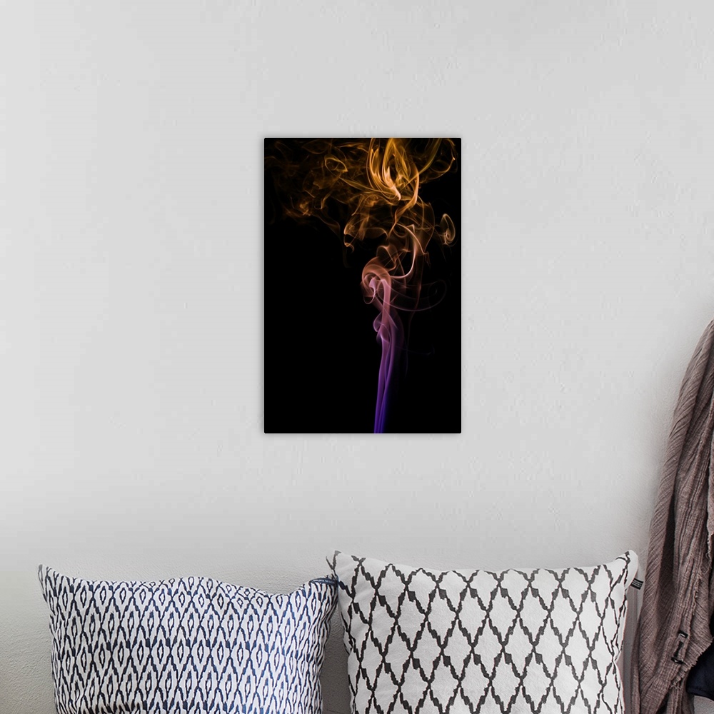A bohemian room featuring smoke, curve, multicolored, Illuminated, abstract