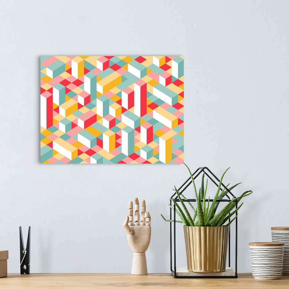 A bohemian room featuring Multicolored Modern Flat Isometric