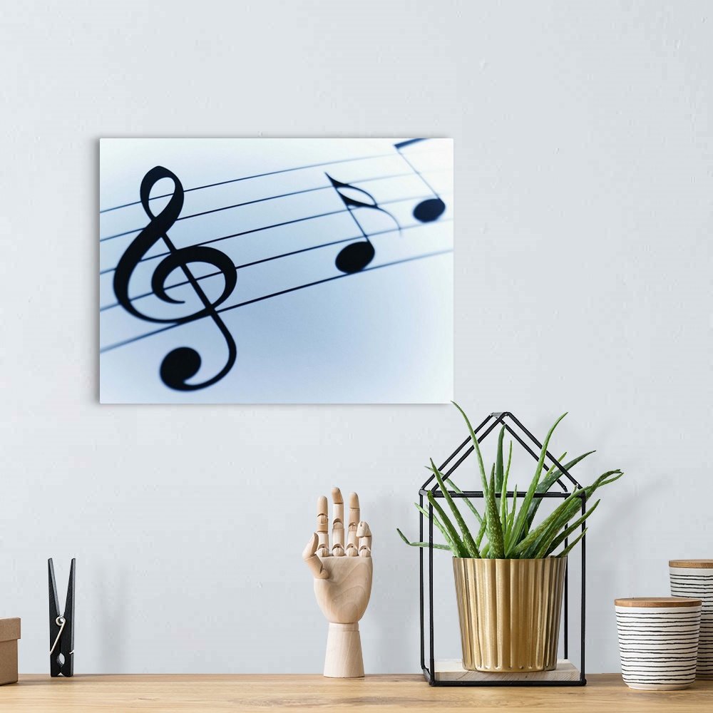 A bohemian room featuring Music Sheet Detail with Bar and Treble Clef and Musical Notes