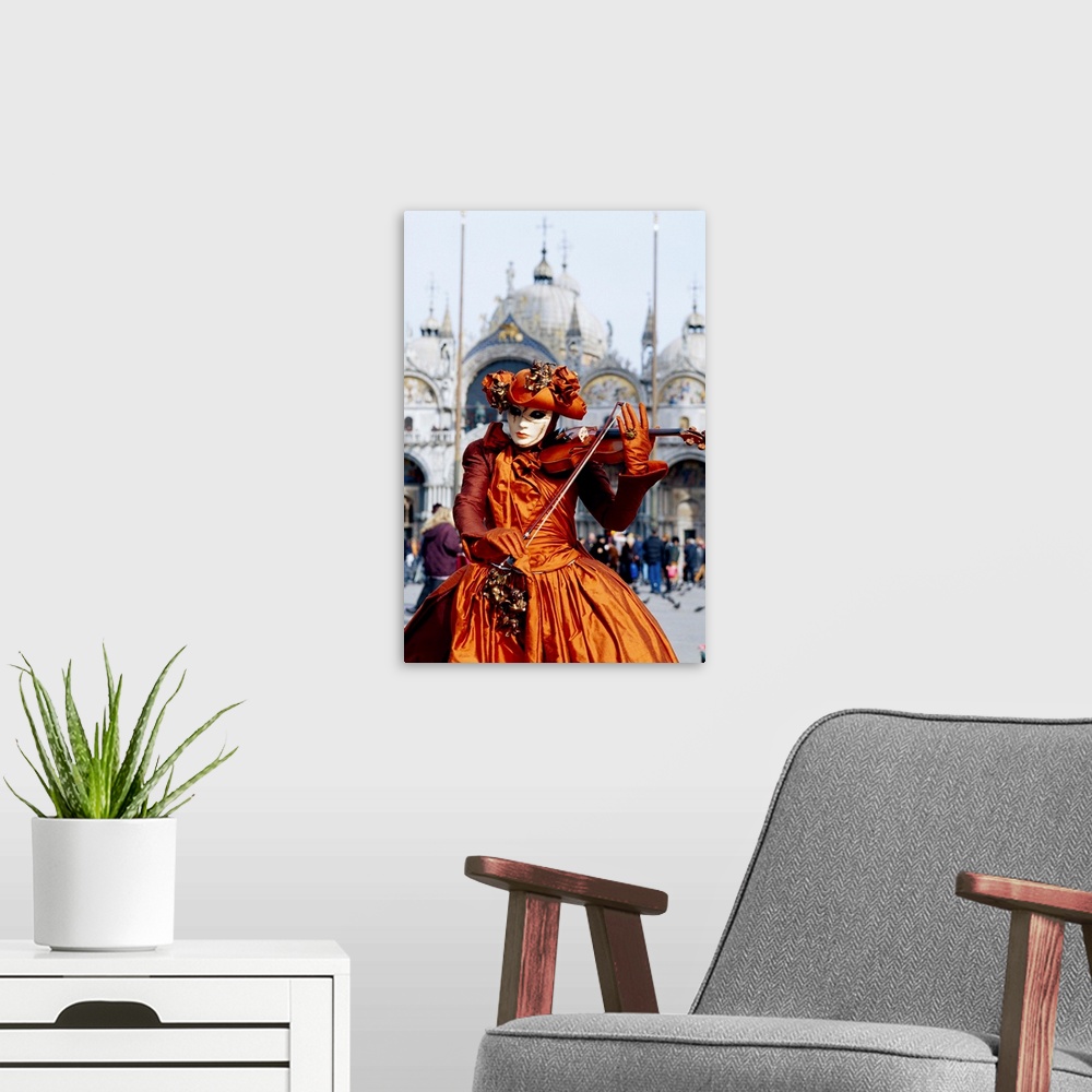 A modern room featuring Musician at carnival, Venice, Italy