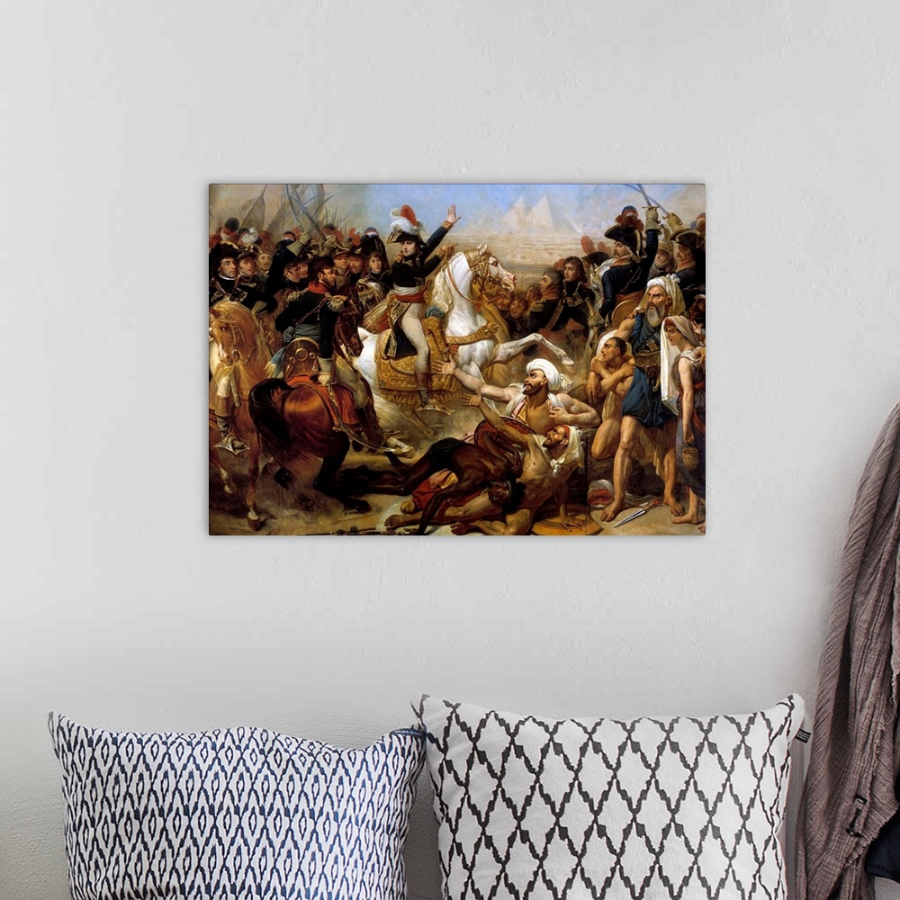 A bohemian room featuring Campaign of Egypt (1798-1801) : Napoleon Bonaparte haranguing the army before the Battle of the P...