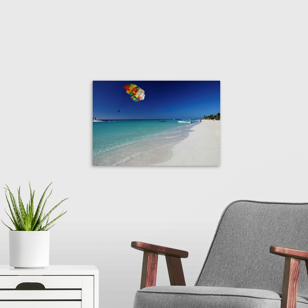 A modern room featuring Parasailing off Negril's Seven Mile Beach.