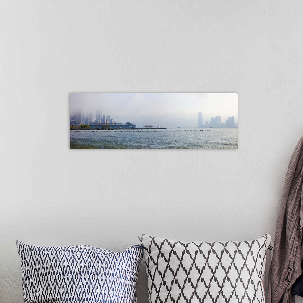 A bohemian room featuring New Jersey viewed from the Hudson River Greenway