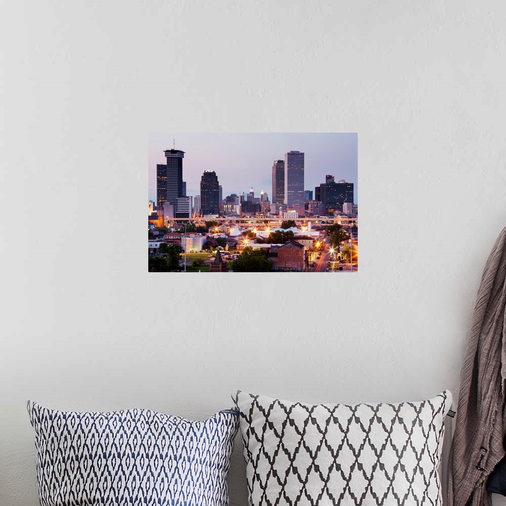 A bohemian room featuring New Orleans Skyline