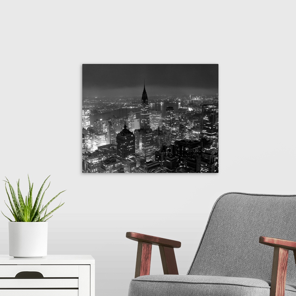 A modern room featuring New York City At Night