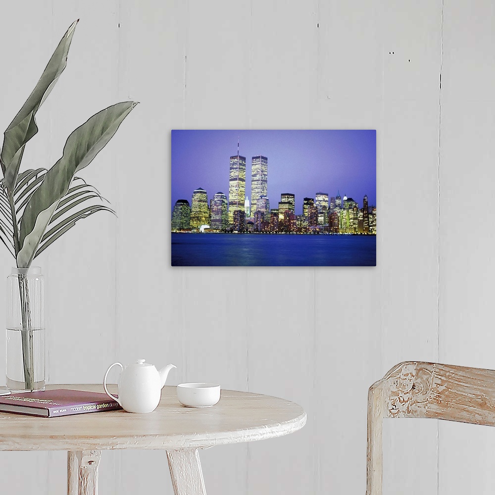 A farmhouse room featuring New York City skyline with World Trade Center