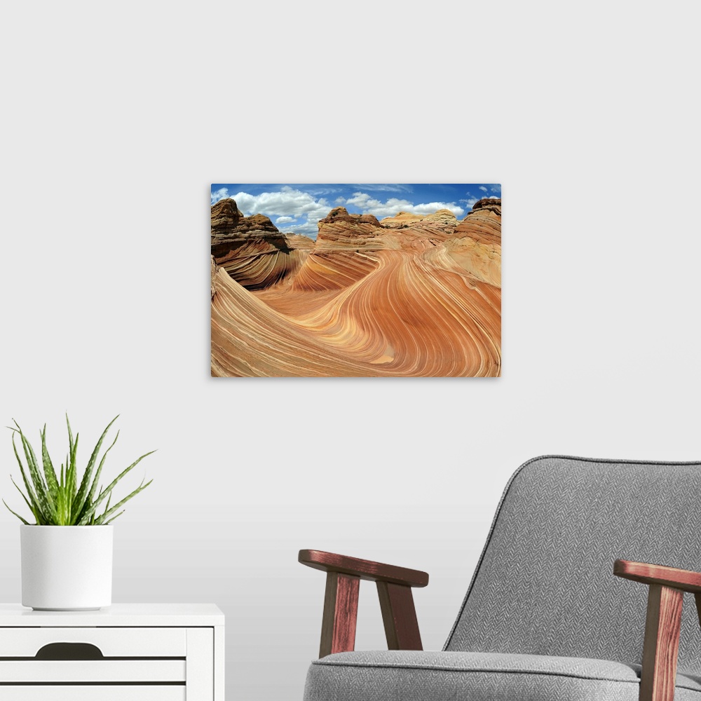 A modern room featuring North Coyote Buttes.