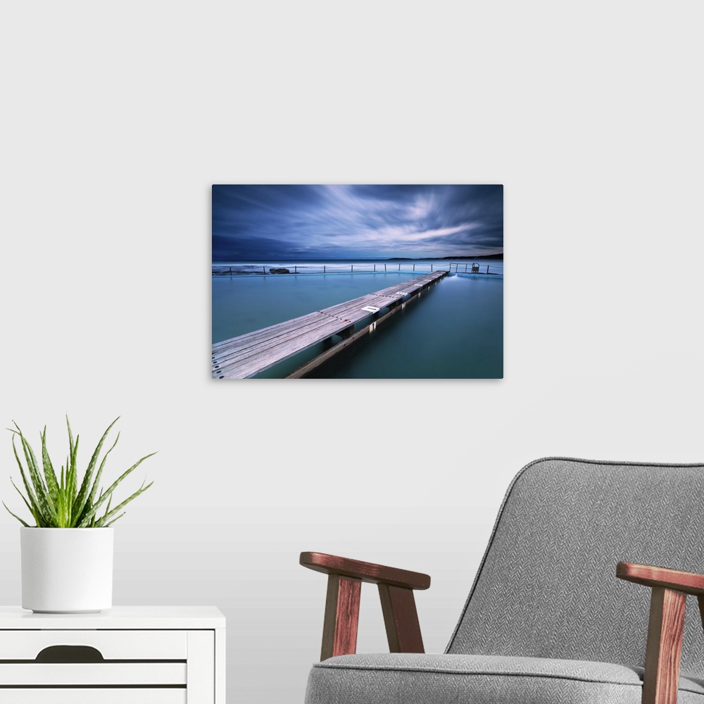 A modern room featuring North Narrabeen tidal pool. Northern Beaches, Sydney, Australia.