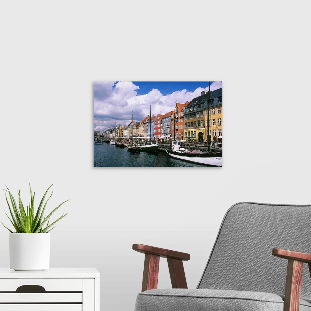 A modern room featuring Denmark, Copenhagen, Nyhaven canal