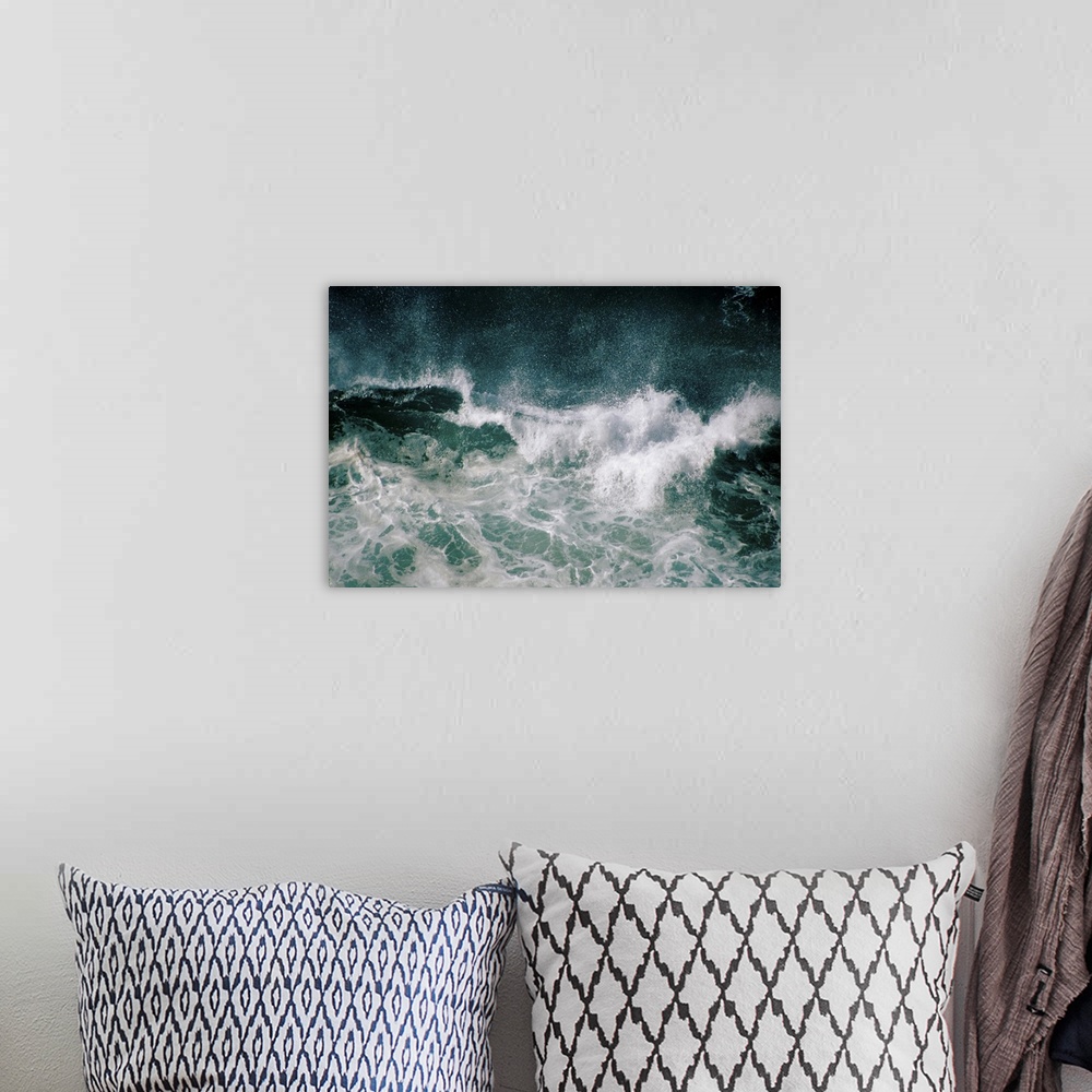 A bohemian room featuring Ocean in storm