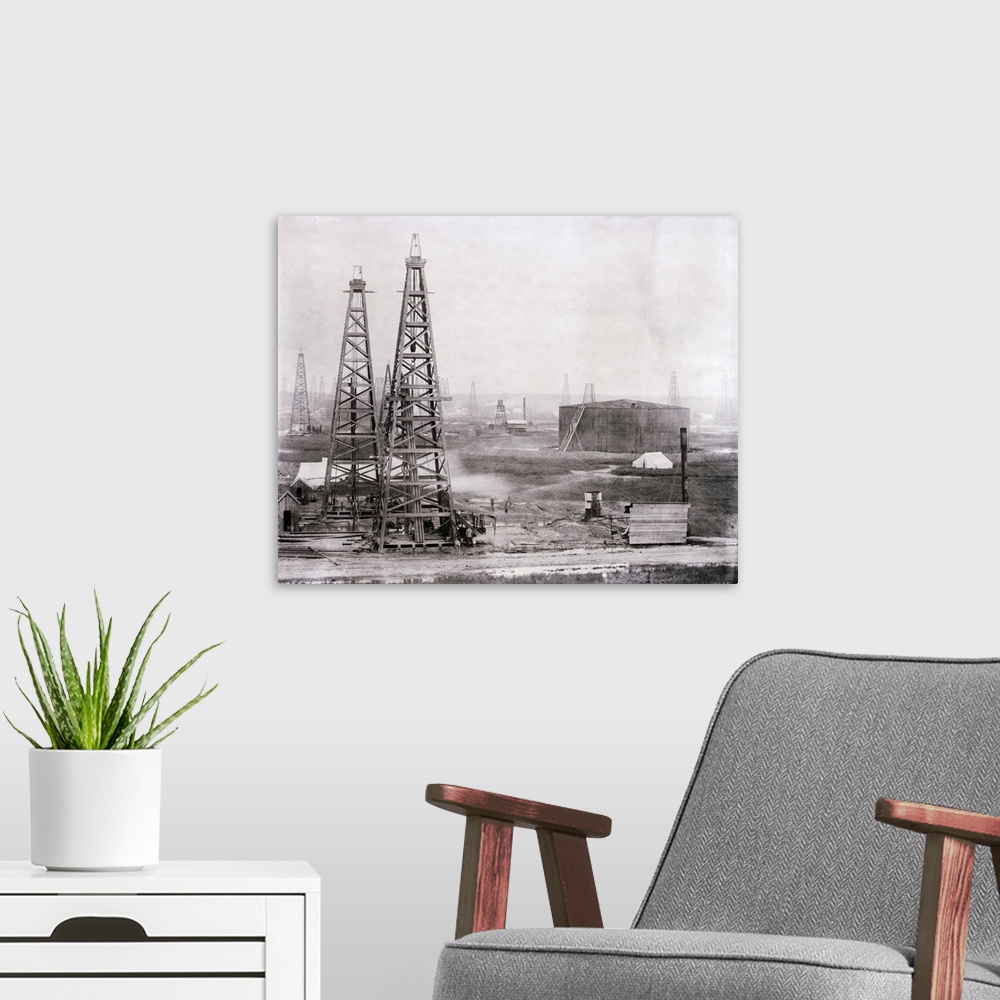 A modern room featuring 1901-Texas-Oilfield at Spindletop.