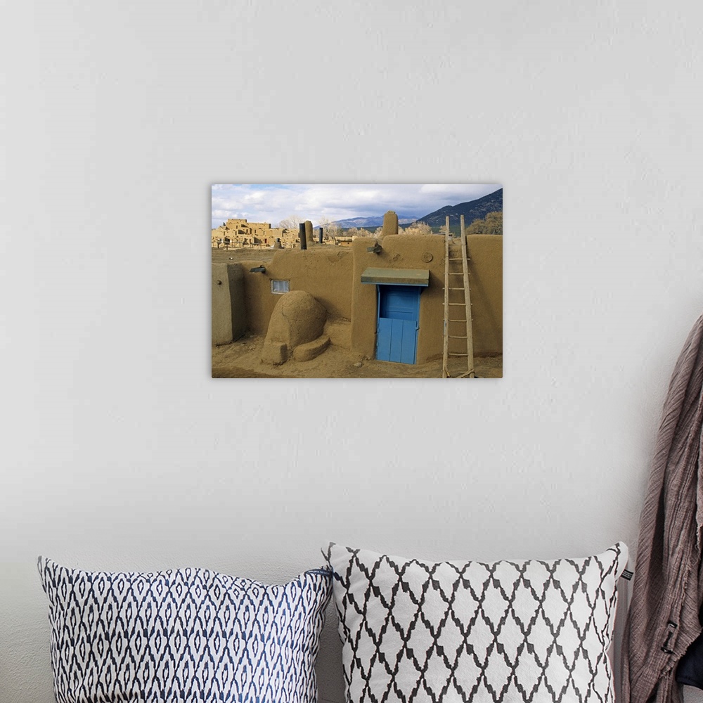 A bohemian room featuring Old buildings, Taos Pueblo, Taos, New Mexico, USA