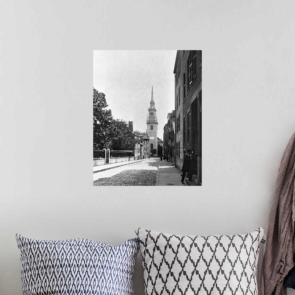 A bohemian room featuring Old North Church In Boston