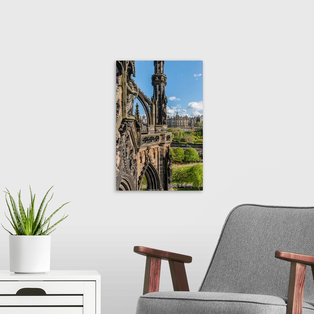 A modern room featuring United Kingdom, Scotland, Edinburgh . Old Town view from Scott Monument