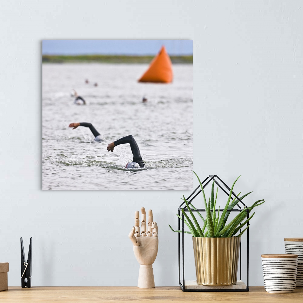 A bohemian room featuring Orange course marker buoy