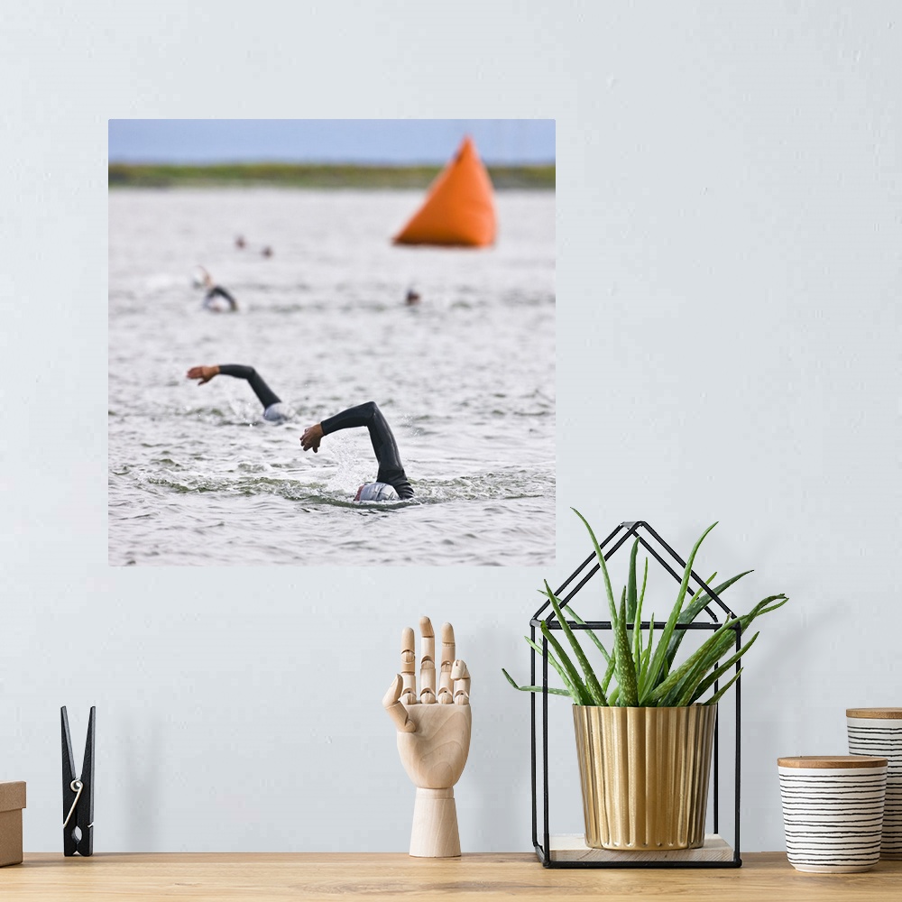 A bohemian room featuring Orange course marker buoy