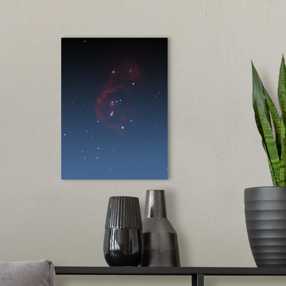 A modern room featuring Constellation of Orion the Hunter is bathed in a sea of nebulosity, of which the Orion Nebula and...