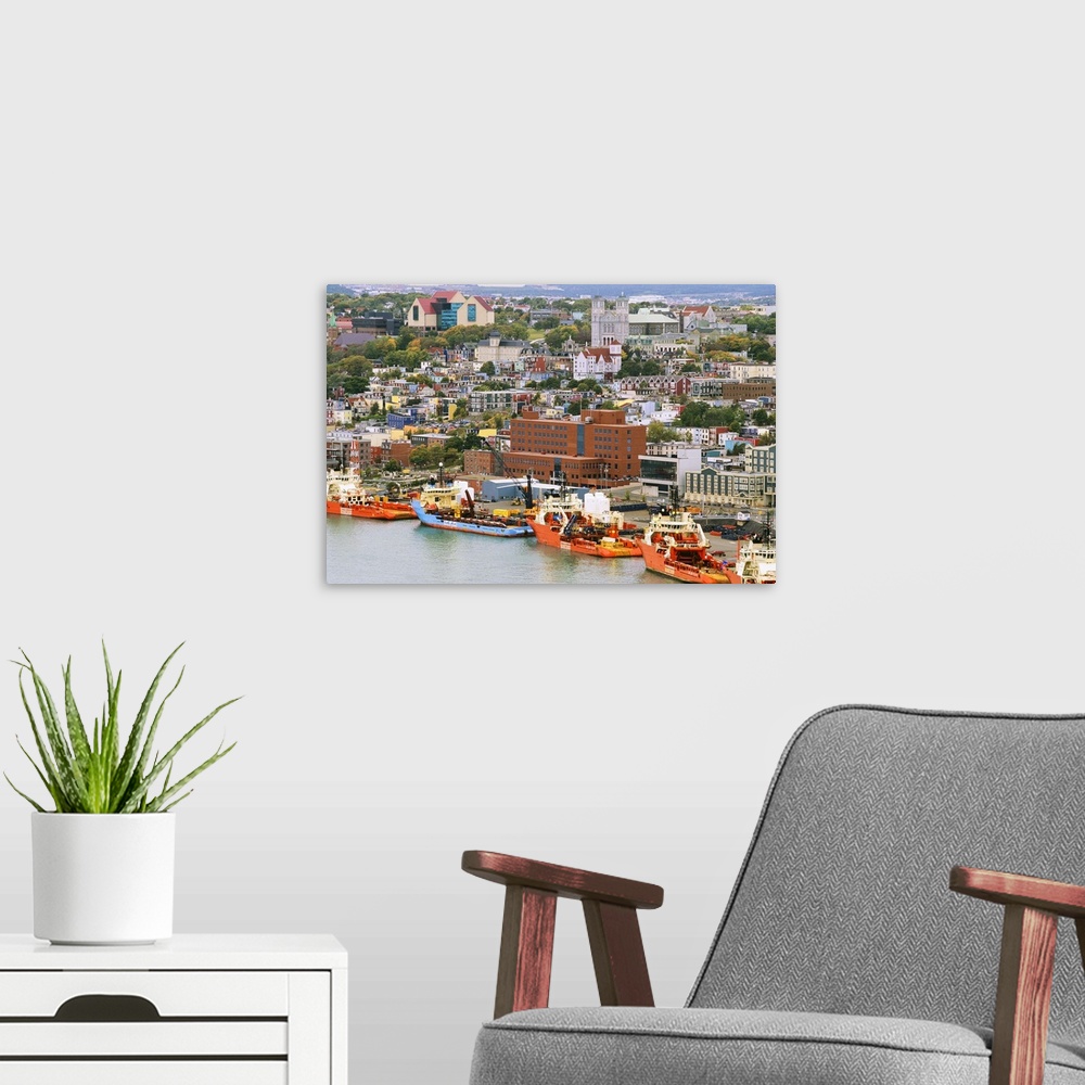 A modern room featuring Overview of Historic Saint John's, Newfoundland, Canada