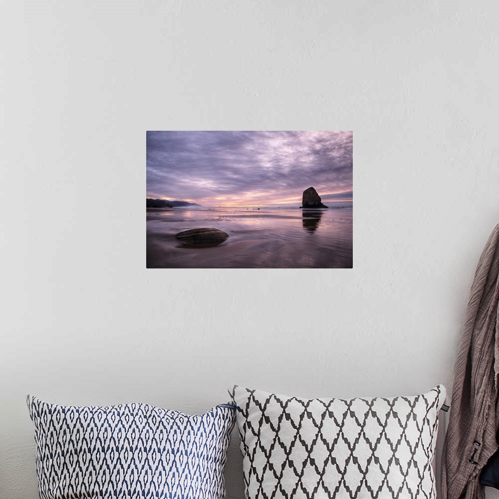 A bohemian room featuring Sunset at Cannon Beach, Oregon