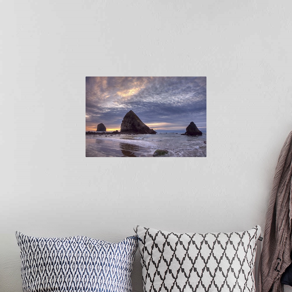 A bohemian room featuring Sunset at Cannon Beach, Oregon