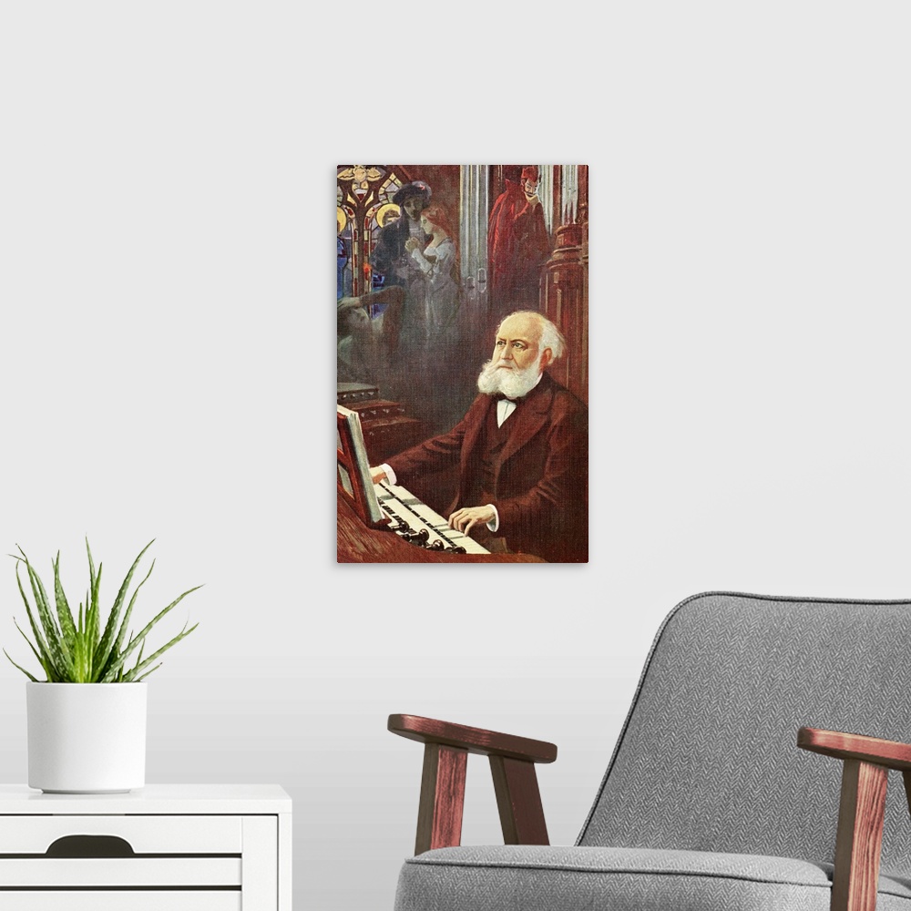 A modern room featuring Painting Of Charles Francois Gounod
