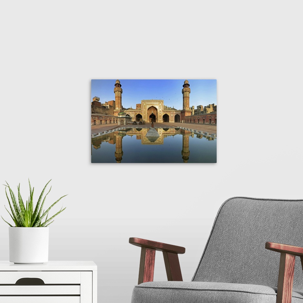 A modern room featuring Panorama of Masjid Wazir Khan, Lahore, Pakistan
