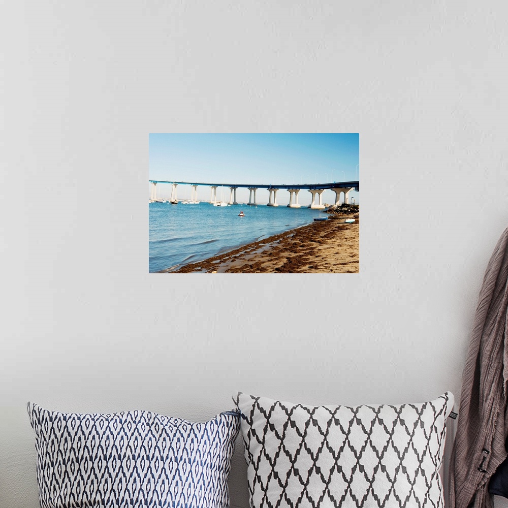 A bohemian room featuring Panoramic view of the San Diego-Coronado Bay Bridge, San Diego, California, USA