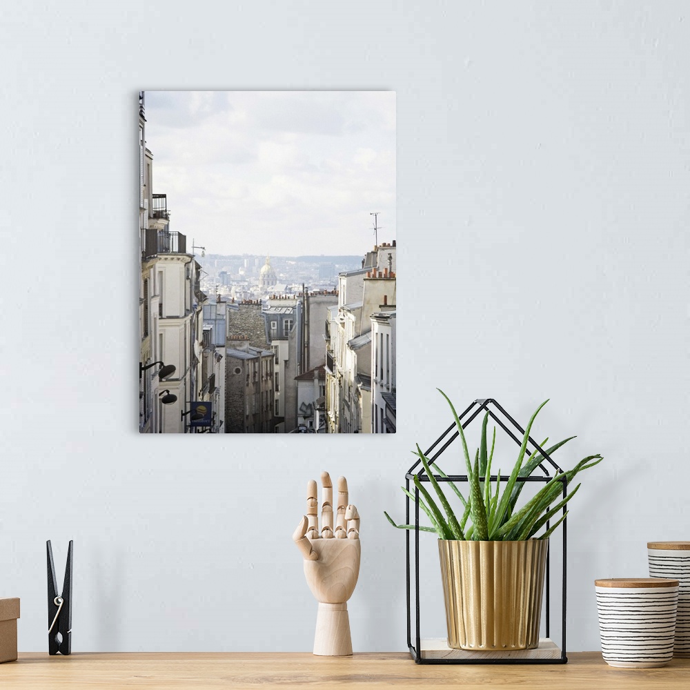 A bohemian room featuring Paris seen from Montmartre.