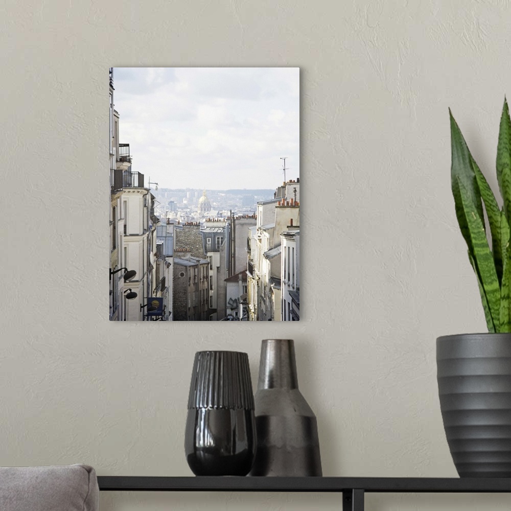 A modern room featuring Paris seen from Montmartre.