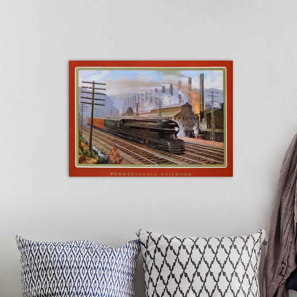 A bohemian room featuring Pennsylvania Railroad, The Steel King By Grif Teller
