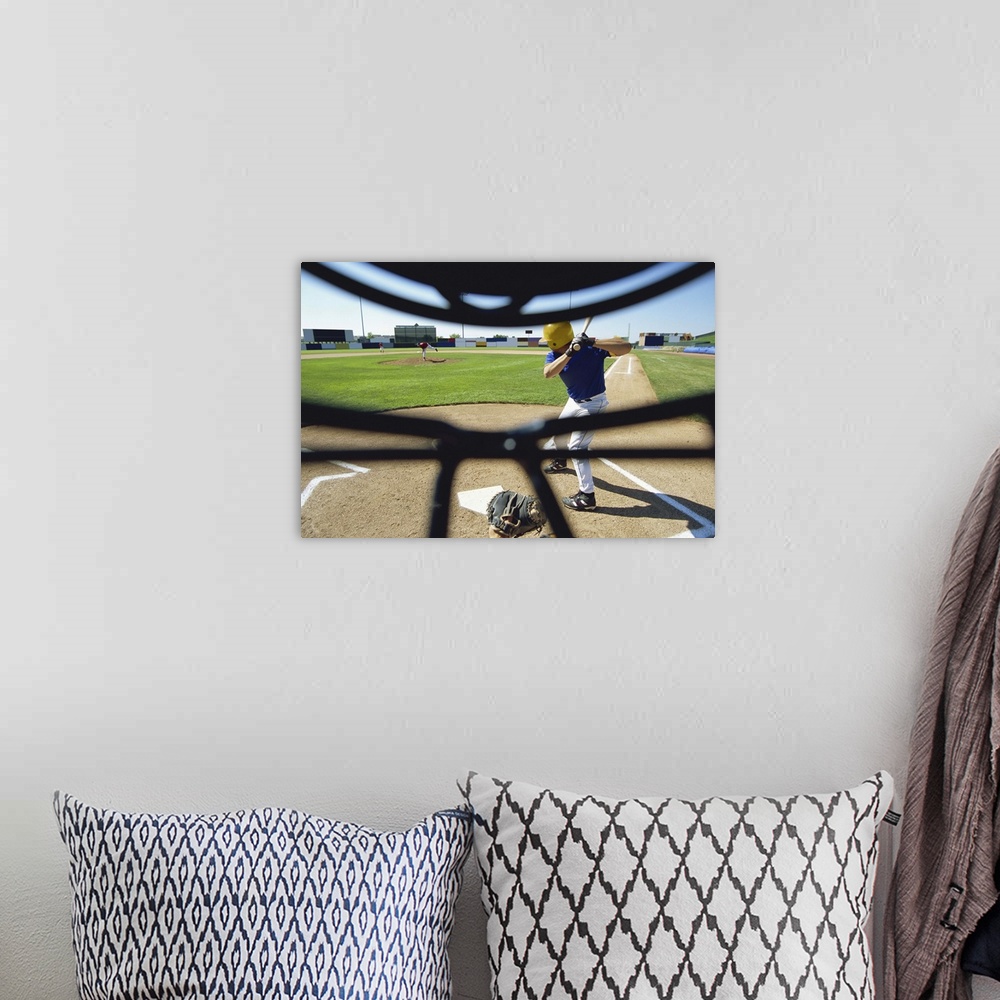 A bohemian room featuring Perspective of a Baseball Catcher