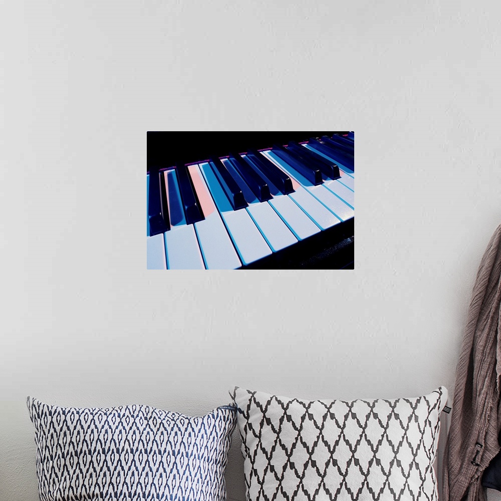 A bohemian room featuring Piano keyboard