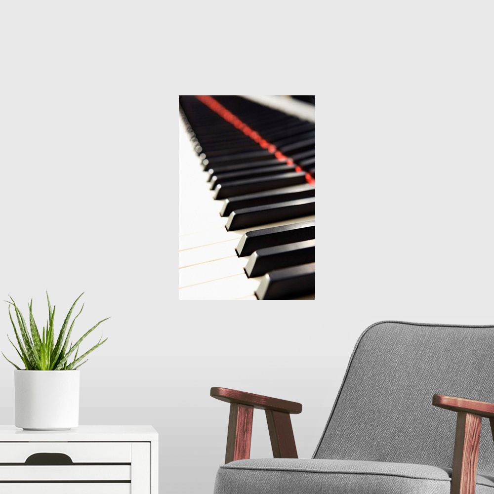 A modern room featuring Piano keys