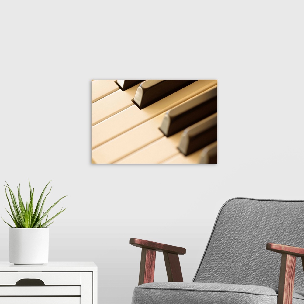 A modern room featuring Piano keys