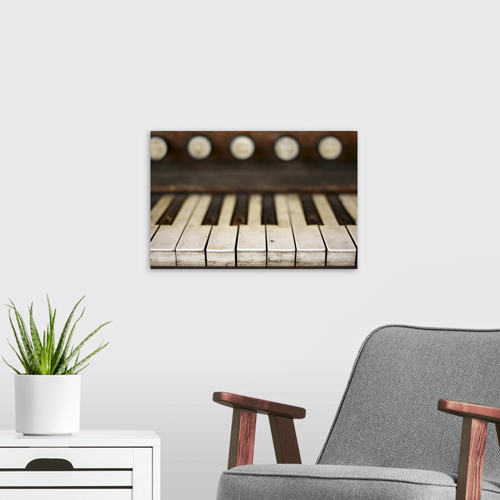 A modern room featuring Piano keys.