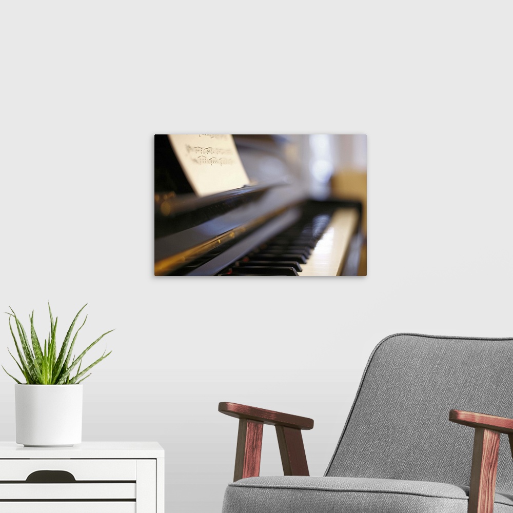 A modern room featuring Piano with blur