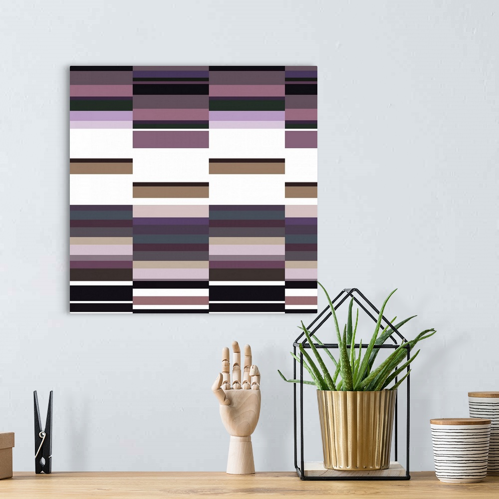 A bohemian room featuring Pink, Blue, Purple and Black Checkered Abstract