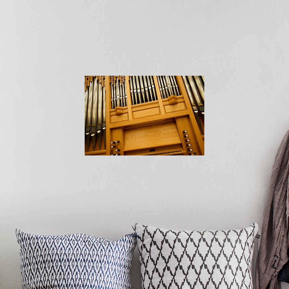 A bohemian room featuring Pipe organ