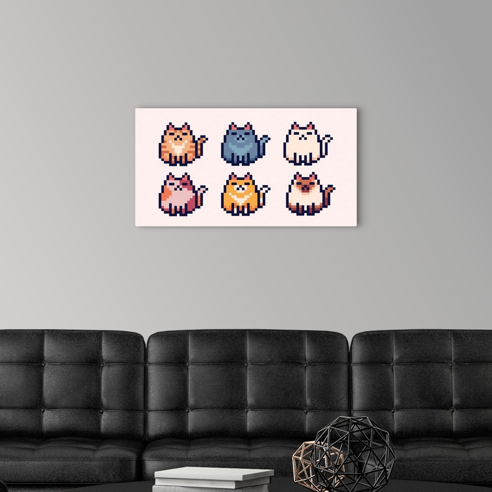A modern room featuring Pixel Cats
