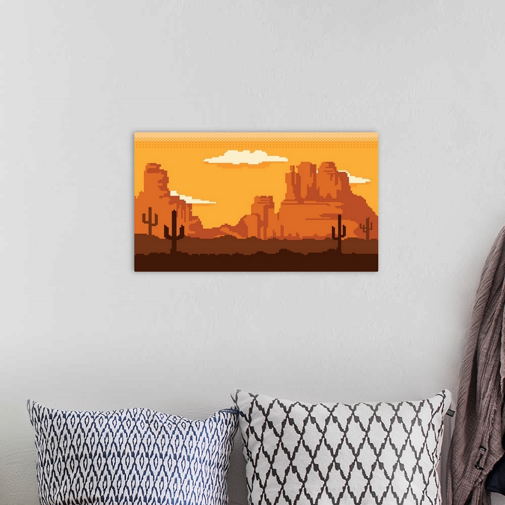 A bohemian room featuring Pixel Desert